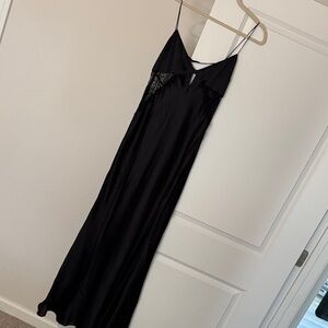 Elegant Black Lace Trim Dress